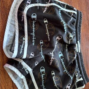 Champion Black Logo Print Shorts
